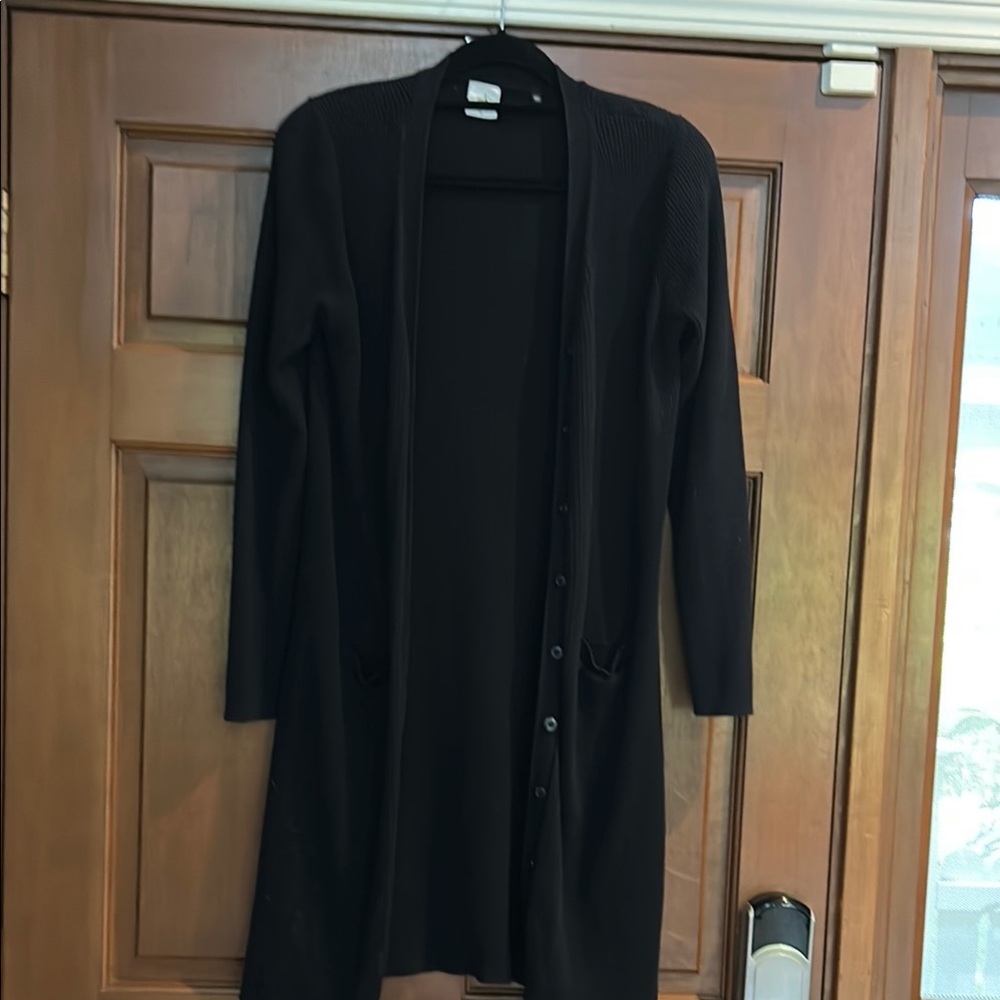 CAbi Navy Cardigan Sweater Relaxed Knit